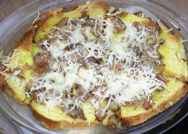 gratin de pain de mie au jambon ( d'après David Martin )